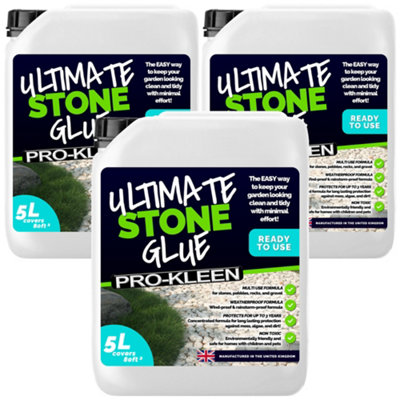Pro-Kleen Ultimate Stone Glue 15L (Covers 240 Ft2)Stone Glue Binder For GravelStonesSlate & Mulch from B&Q