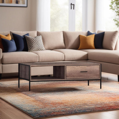 Fwstyle 1 Drawer Coffee Table Industrial Effect Design