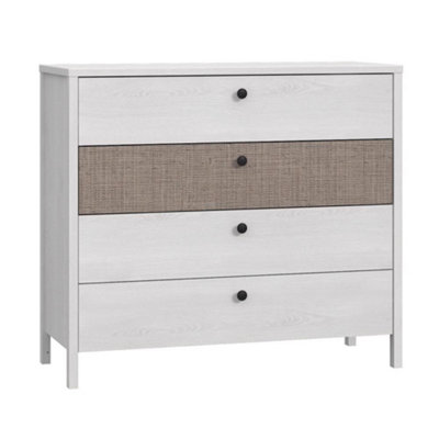 Fwstyle Moondust Snowy Oak 4 Drawer Chest Of Drawers