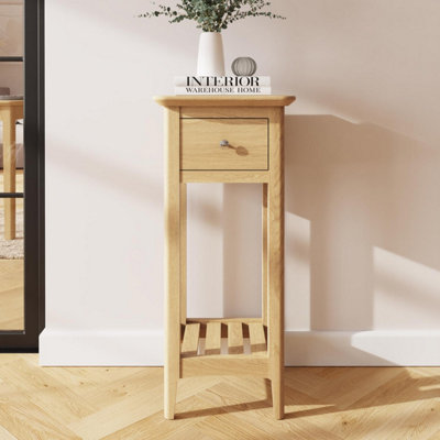 B&Q -  Natural Ash Wooden 1 Drawer Telephone Table Ready Assembled