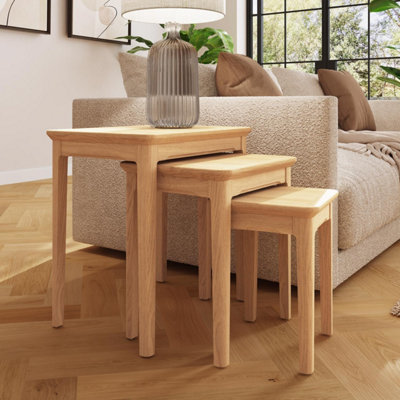 Fwstyle Ready Assembled Nest Of 3 Ash Nesting Tables