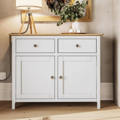 Fwstyle Unisex Cream Door Drawer Oak Sideboard Ready Assembled Linen Size 2 - Image 7