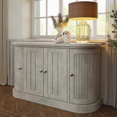 Fwstyle Large 4 Door Sideboard Solid Reclaimed Limewashed Pine