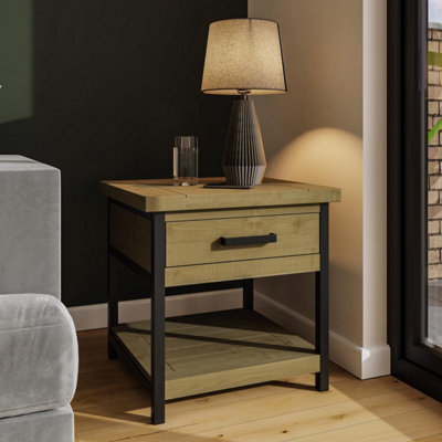 B&Q -  Solid Pine Driftwood Side Table