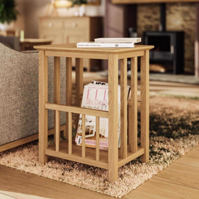 FWStyle Ready Assembled Natural Oak Magazine Table in Brown - Image 7