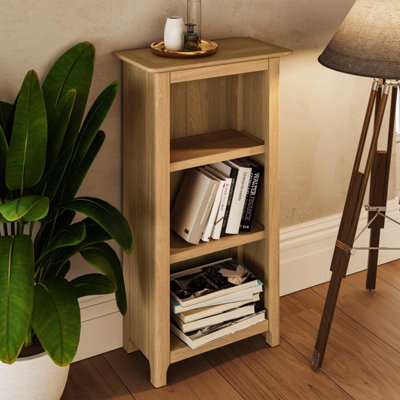 Fwstyle Grain Natural Tier Oak Veneer Bookcase Size 3