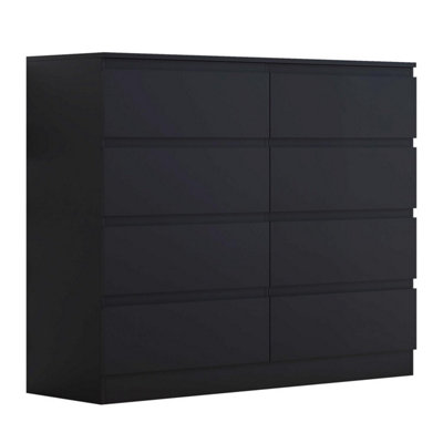 Fwstyle 8 Drawer Chest Of Drawers Matt Finish Black