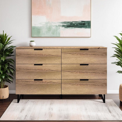 Fwstyle 6 Drawer Chest Of Drawers Cracked Oak Fast Click Assembly from B&Q