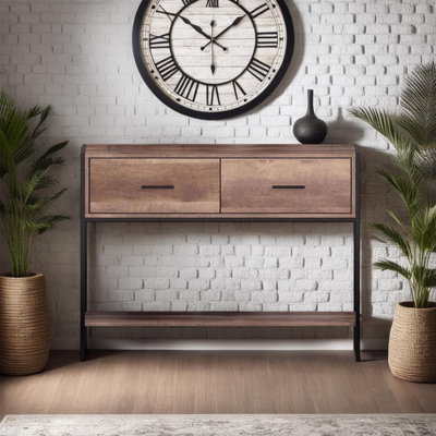 B&Q -  2 Drawer Console Table Hallway Furniture Industrial Design