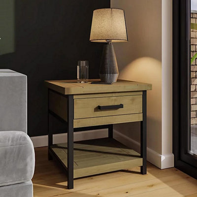 B&Q -  Solid Pine Driftwood Side Table