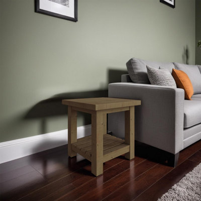 B&Q -  Solid Pine Lamp Side Table