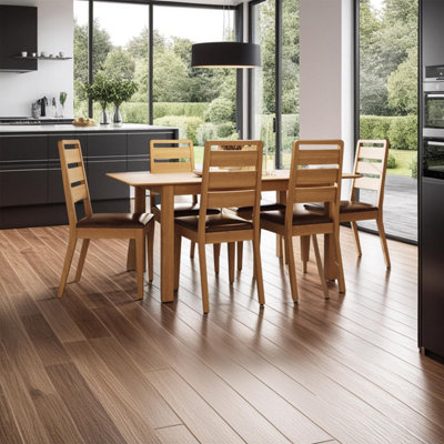 Fwstyle 1.4M Oak Veneer Extending Dining Table