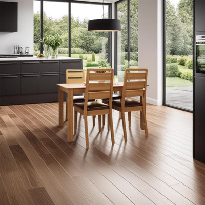 Fwstyle Grain Natural Oak Extending Dining Table Set With 4 Chairs 1.4M