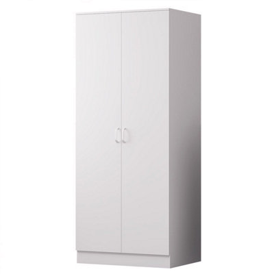 Fwstyle 2 Door Double Wardrobe Scratch Resistant Storage White