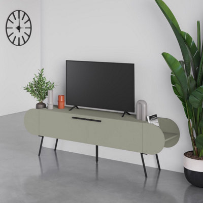 Fwstyle 2 Door Capsule Tv Stand Entertainment Unit Ash Green