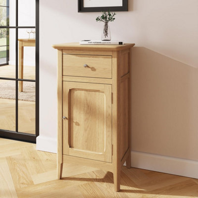 Fwstyle 1 Drawer 1 Door Slim Natural Ash Sideboard Ready Assembled
