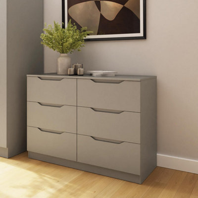 Fwstyle Luno Putty Drawer Modern Wide Chest Of Drawers Size 6
