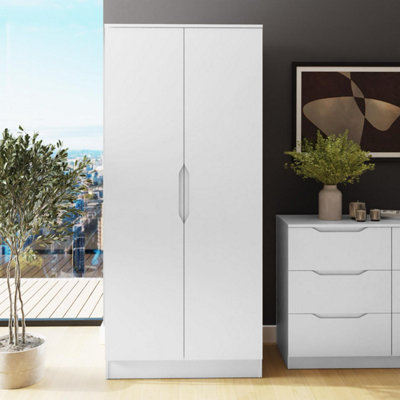 Fwstyle White Luno Door Modern Double Wardrobe Size 2