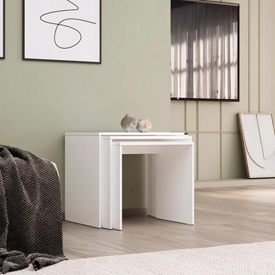 Fwstyle Nest Of 3 Matt White Tables Scratch Resistant