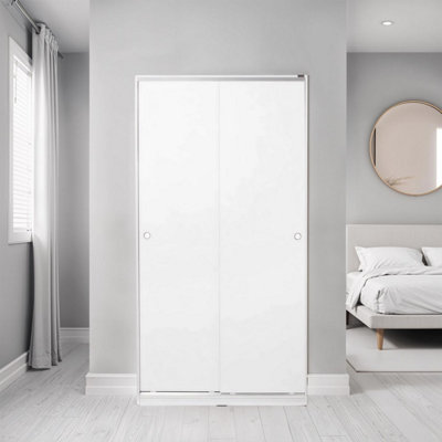 Fwstyle White Modern Door Double Sliding Wardrobe Size 2
