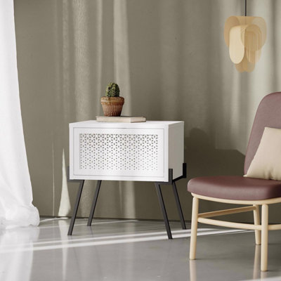 FWStyle White 1 Door Bedside Chest Push To Open - Image 5