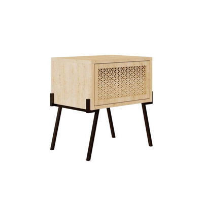 Fwstyle Oak Effect 1 Door Bedside Chest Push To Open
