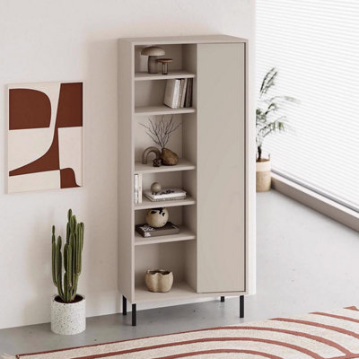 Fwstyle 5 Tier Sandstone Curved Bookshelf Storage Unit from B&Q
