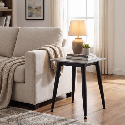 B&Q -  Monaco Sintered Stone Grey Sofa End Lamp Table Scratch Resistant