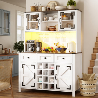 Btm 120Cm Tall Kitchen Cabinet With 4 Doors 3 Drawers Led Usb Power Outlets White from B&Q