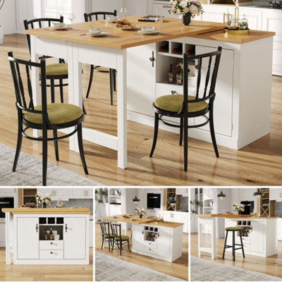 Btm Extendable Bar Table With 360 Swivel Storage Adjustable 120To180Cm Black White from B&Q