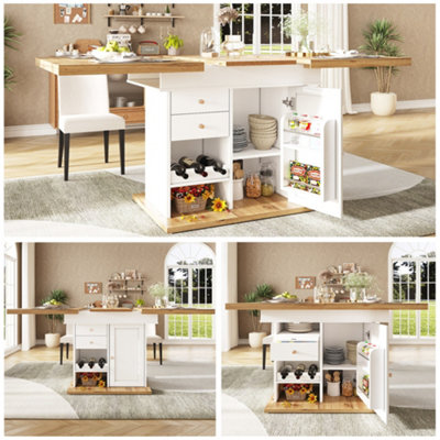 Btm Telescopic Dining Table 110140X80CmFoldable Kitchen Table For 46With Snack Rack from B&Q