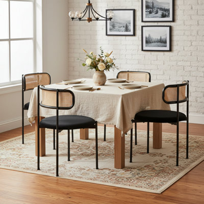 Btm Modern Dining Chairs Set Of 4Metal Legs Leisure Chair For Living RoomBlack from B&Q
