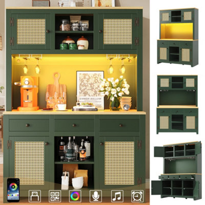Btm Led Tall Cabinet With LightingPe RattanAnti-TipAdjustable Shelves & DrawersVintage Storage from B&Q