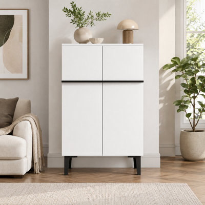 Btm Shoe Cabinet Double Doors 95X60X34.5Cm Adjustable Shelves Large Storage Entryway Hallway Space Saving Modern Cabinet from B&Q