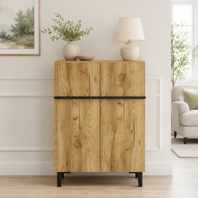 Btm Shoe Cabinet 95X60X34.5Cm Double Doors Adjustable Shelves Large Storage Entryway Hallway Space Saving Modern Cabinet from B&Q