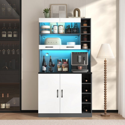 Btm 100X47X187Cm Kitchen Tall Cabinet With Led LightingMicrowave Storage And Adjustable Shelves from B&Q
