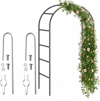B&Q -  Garden Arch 2.4M Arch Frame For Climbing Plants Heavy Duty Outdoor Archway With Ground Stakes Weather Uv Resistant Rose Arches