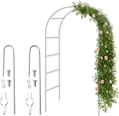 My Garden Outdoor Living Garden Arch 2.4M Plant Climbing Trellis Metal Archway Arbour Frame Tubular With Ground Stakes from B&Q