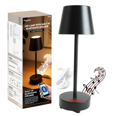B&Q -  Bedside Led Lamp With Bluetooth Speaker Touch Control Night Lamp For Bedroom & 3 Light Modes Rechargeable Side Table Lamps - Image 3