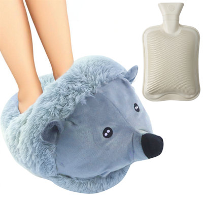 Lkh Home Collection Brown Lkh Feet Warmers Hot Water Bottle With Cover Super Soft Sherpa Foot Warmer Heated Foot Muffs Pain Relief & Cosy Winter Gift 2L