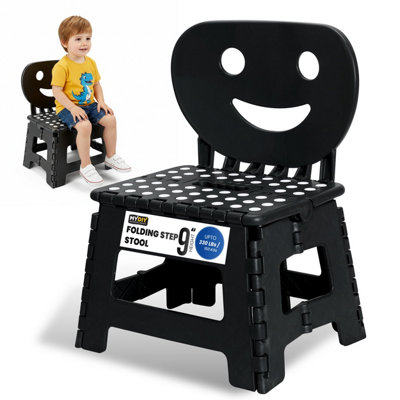 My DIY PROFESSIONAL PRODUCTS Folding Step Stool 2 In 1 Foldable Chair Step Stool Supporting Up To 150Kg Easy Carry Handles Flat Foldable Stools from B&Q