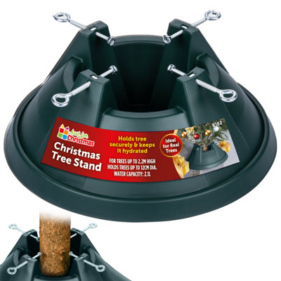 B&Q -  Christmas Tree Stand For Real Trees Christmas Tree Base 2.1L Of Water Capacity Four Grippers For Trees Up To 2.2M