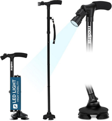 Medital Folding Walking Stick With Led Light Walking Cane - Image 3