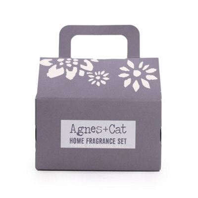 Serenityy Agnes + Cat Windermere Fragrance Gift SetWax MeltsCeramic Oil BurnerTea LightSoft Grey Gift Box from B&Q