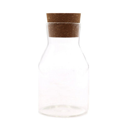 Serenityy Cottage Cork Glass JarClear Glass With Natural Cork Lid15CmVintage Storage Jar. from B&Q