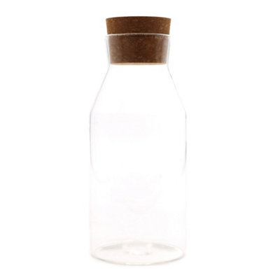 Serenityy Cottage Cork Glass Storage Jar Clear 20CmCork LidVintage Cottage Style. from B&Q