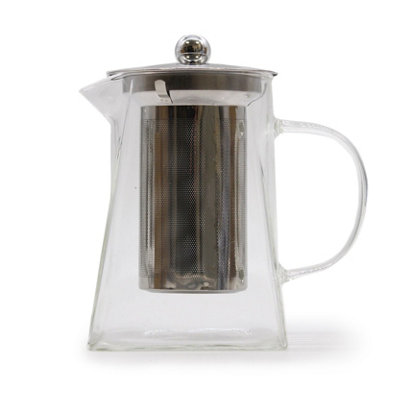 Serenityy Tower Shape Glass Infuser Teapot780MlClearLightweight 301G from B&Q