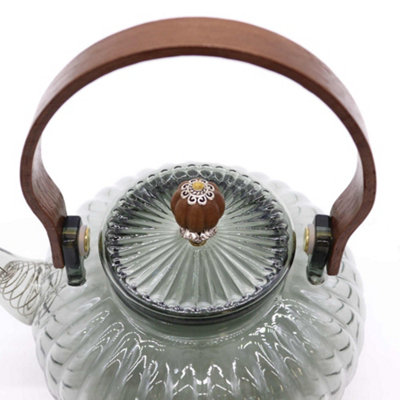 Serenityy Glass Infuser TeapotCharcoal Ribbed Pearl950Ml. from B&Q