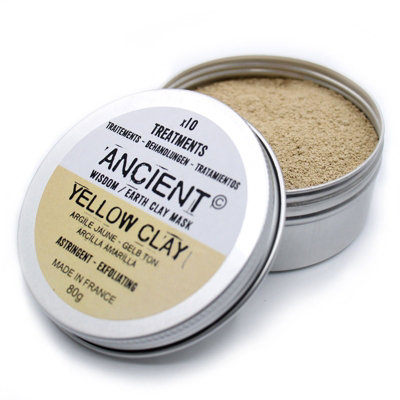 Serenityy French Yellow Clay Mask 80G - Mineral-Rich Detoxifying Facial Mask For Normal To Oily Skin