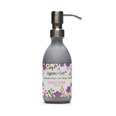 Serenityy Agnes + Cat Hand & Body Cream Japanese Bloom485 G Pump BottleFrosted Grey Glass from B&Q